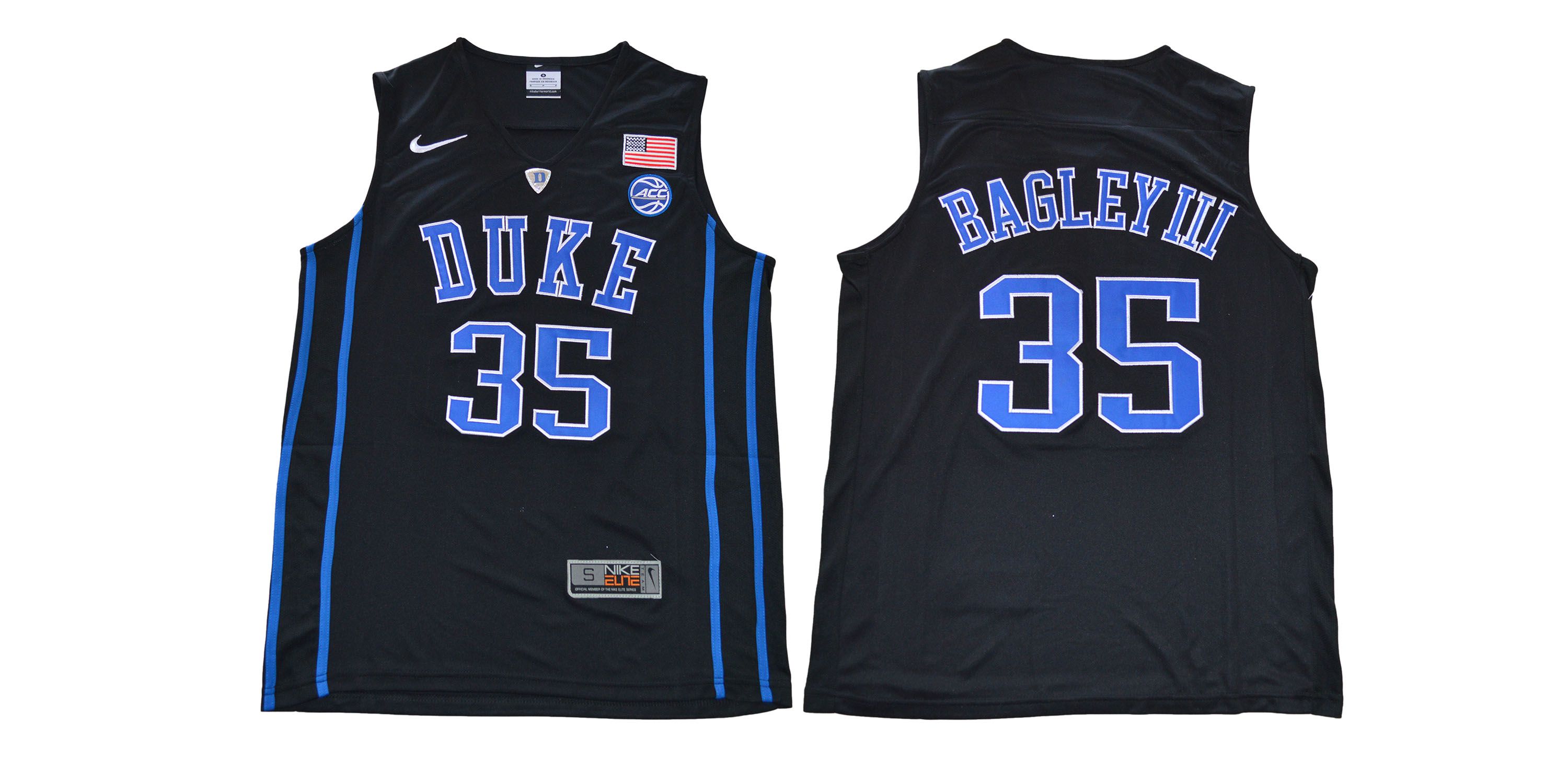 Men Duke Blue Devils #35 Bagleyiii Black NBA NCAA Jerseys->->NCAA Jersey
